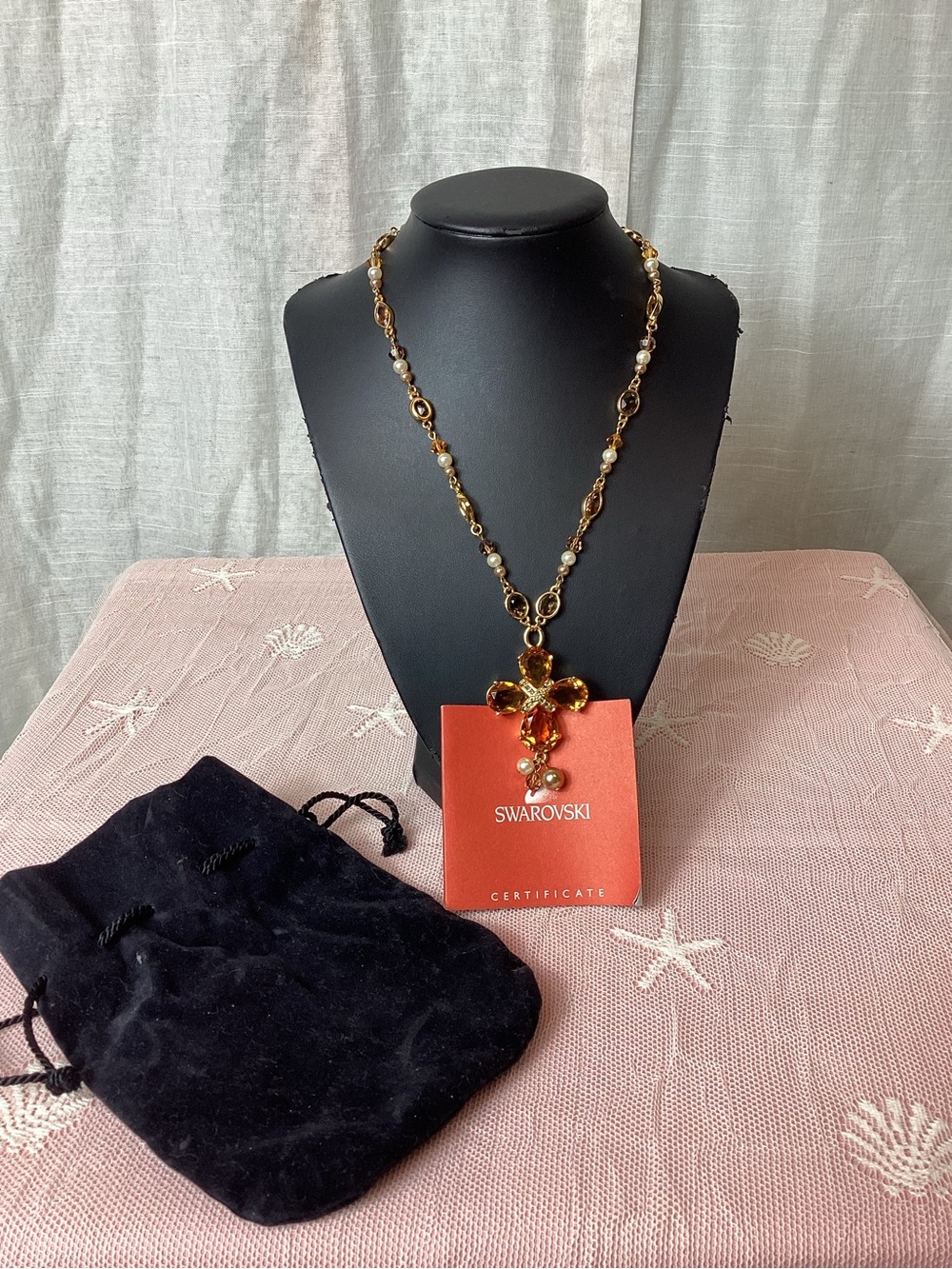 NWT Swarovski Cross Pendant Necklace